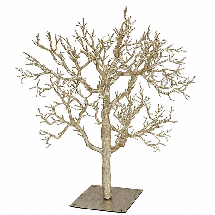 32"Hx24"W Glittered Artificial Twig Tree w/Stand -Rose Gold (Pack of 2) - A72530