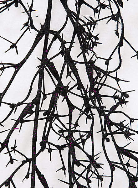 6' Plastic Glittered Lace Twig Artificial Garland -Black/Purple (Pack of 2) - A83310