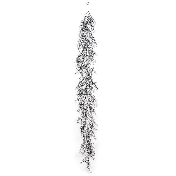 6' Plastic Glittered Lace Twig Artificial Garland -Black/Purple (Pack of 2) - A83310