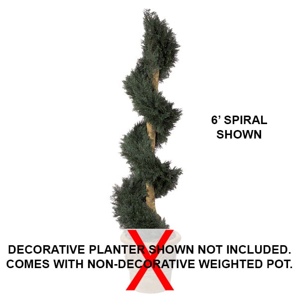 4' CUSTOM MADE UV-Proof Outdoor Artificial Juniper Spiral Topiary Tree w/Pot -Green - A884