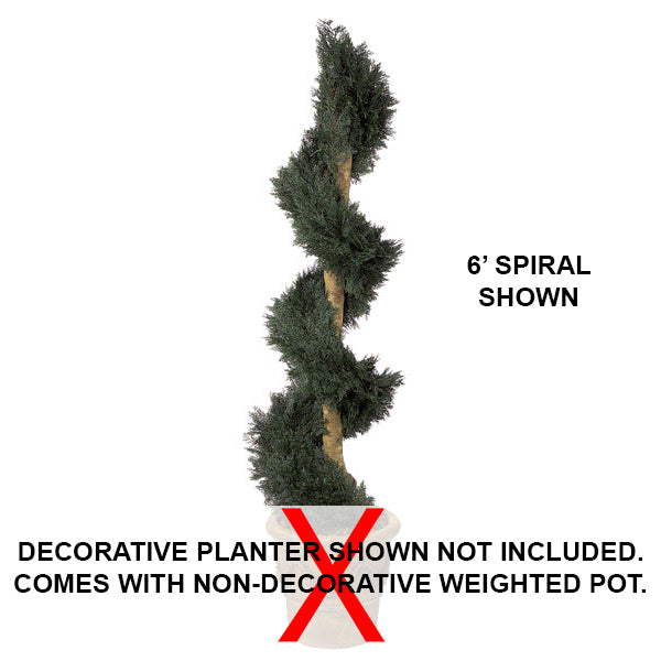 5' CUSTOM MADE UV-Proof Outdoor Artificial Juniper Spiral Topiary Tree w/Pot -Green - A885