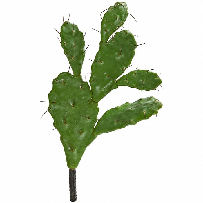 22" Plastic Prickly Pear Cactus Artificial Stem w/Brown Needles -Green (Pack of 6) - A91655