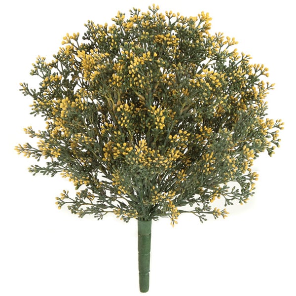14.5" IFR Artificial Plastic Verbena Cluster Flower Bush -Yellow (pack of 12) - AR1231-40YE