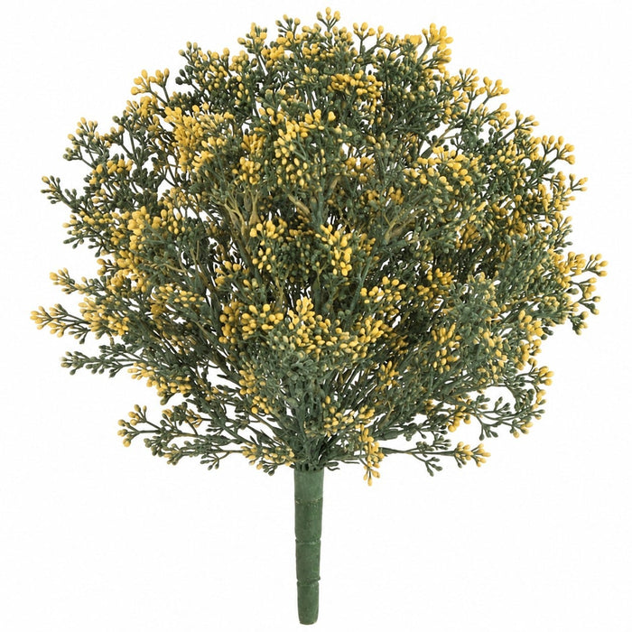 14.5" IFR Artificial Plastic Verbena Cluster Flower Bush -Yellow (Pack of 12) - AR-123140