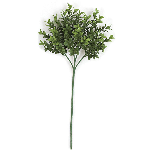 18" IFR UV-Resistant Outdoor Artificial Boxwood Stem Pick -2 Tone Green (pack of 36) - AUR102670