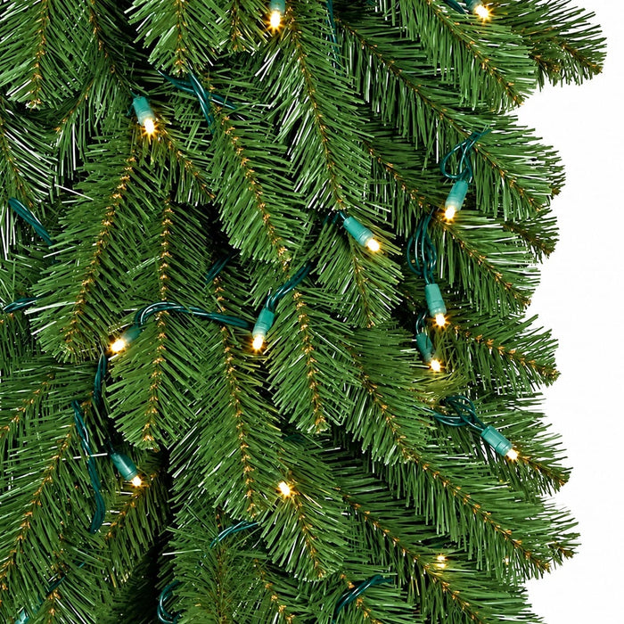 9'Lx24"W Pine Artificial Garland, Pre-Lit -Green - C100961