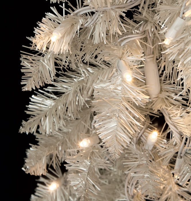 9'Lx7"W White Pearl Tinsel LED-Lighted Artificial Garland -White (pack of 2) - C114738