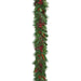 6'Lx12"W Mixed Pine, Crab Apple, Berry & Pinecone Artificial Garland -Red/Green (pack of 2) - C120050