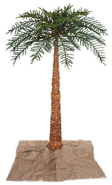 10' Royal Palm LED-Lighted Artificial Christmas Tree w/Stand -Green/Brown - C120328