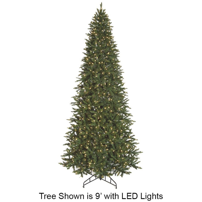 12'Hx62"W Cambridge Spruce LED-Lighted Artificial Christmas Tree w/Stand -Green - C120354