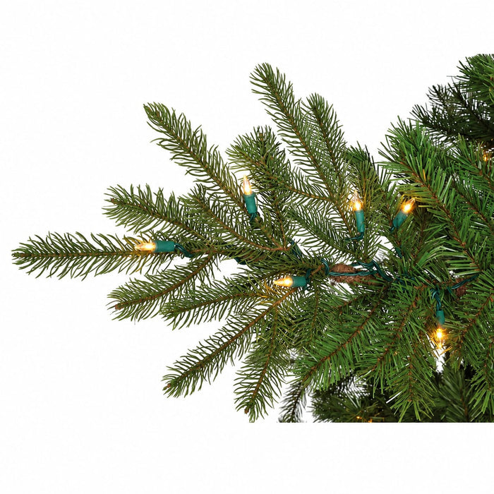 9'Hx70"W PE Elizabeth Pine Artificial Christmas Tree, LED Pre-Lit -Green - C120904