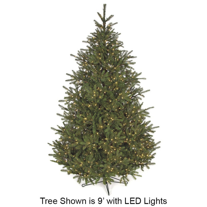 12'Hx82"W PE Elizabeth Pine LED-Lighted Artificial Christmas Tree w/Stand -Green - C120914