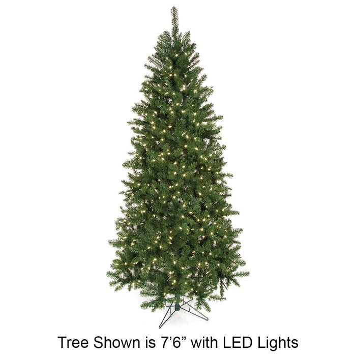 6'6"Hx42"W Fluff-Free Monroe Pine Artificial Christmas Tree, LED Pre-Lit -Green - C130194