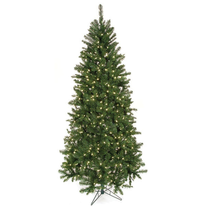 7'6"Hx46"W Fluff-Free Monroe Pine Artificial Christmas Tree, LED Pre-Lit -Green - C130204