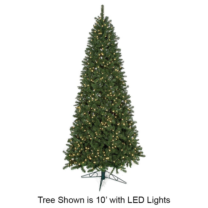 10'Hx58"W Fluff-Free Monroe Pine LED-Lighted Artificial Christmas Tree w/Stand -Green - C130214