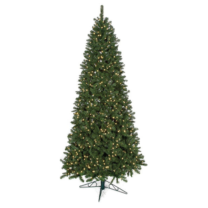 10'Hx58"W Fluff-Free Monroe Pine Artificial Christmas Tree, LED Pre-Lit -Green - C130214