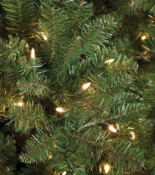 12'Hx86"W Fluff-Free Monroe Pine LED-Lighted Artificial Christmas Tree w/Stand -Green - C130384