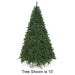 12'Hx86"W Fluff-Free Monroe Pine Artificial Christmas Tree, Unlit -Green - C130380