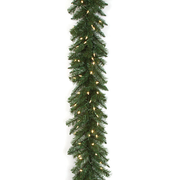 9'Lx14"W Monroe Pine LED-Lighted Artificial Garland -Green (pack of 2) - C130424