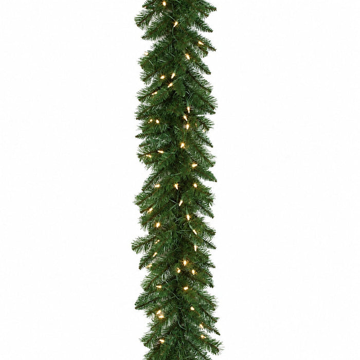 9'Lx14"W Monroe Pine Artificial Garland, LED Pre-Lit -Green (Pack of 2) - C130424