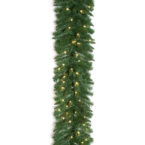 9'Lx16"W Monroe Pine LED-Lighted Artificial Garland -Green (pack of 2) - C130454