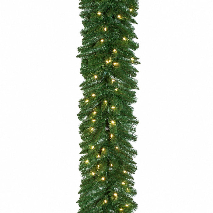 9'Lx16"W Monroe Pine Artificial Garland, LED Pre-Lit -Green (Pack of 2) - C130454
