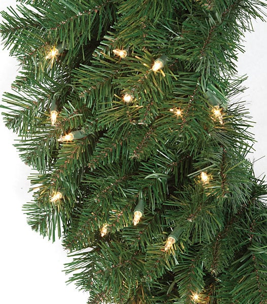 36" Artificial Monroe Pine LED-Lighted Hanging Wreath -Green - C130464