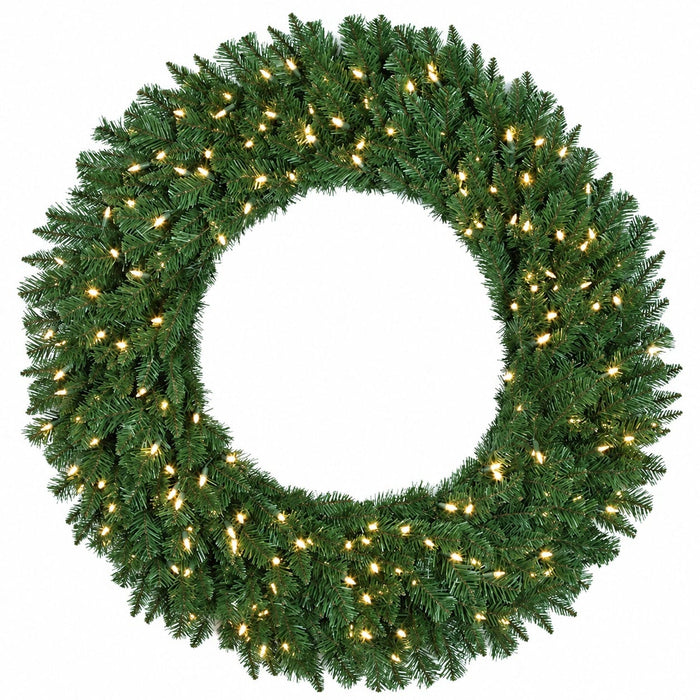 48" Artificial Monroe Pine Wreath, LED Pre-Lit -Green - C130474