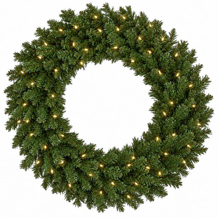 60" Artificial Monroe Pine Wreath, LED Pre-Lit -Green - C130484