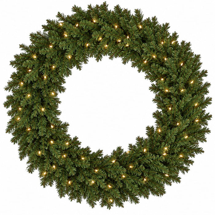 72" Artificial Monroe Pine Wreath, LED Pre-Lit -Green - C130494