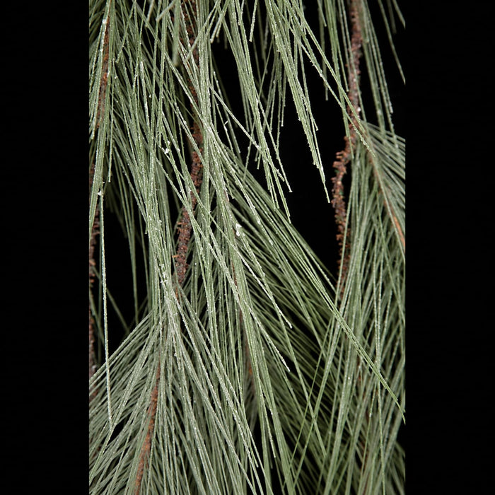 70" Artificial Frosted Long Needle Pine Teardrop Swag -Green/White (Pack of 6) - C131600