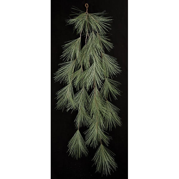 70" Artificial Frosted Long Needle Pine Teardrop Swag -Green/White (pack of 6) - C131600
