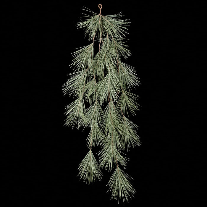 70" Artificial Frosted Long Needle Pine Teardrop Swag -Green/White (Pack of 6) - C131600