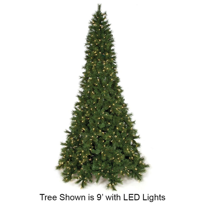 7'6"Hx52"W Mika Pine Lighted Artificial Christmas Tree w/Stand -Green - C132751