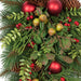 32" Artificial Long Needle Pine, Ball, Berry & Pinecone Teardrop Swag -Red/Green (Pack of 2) - C140950