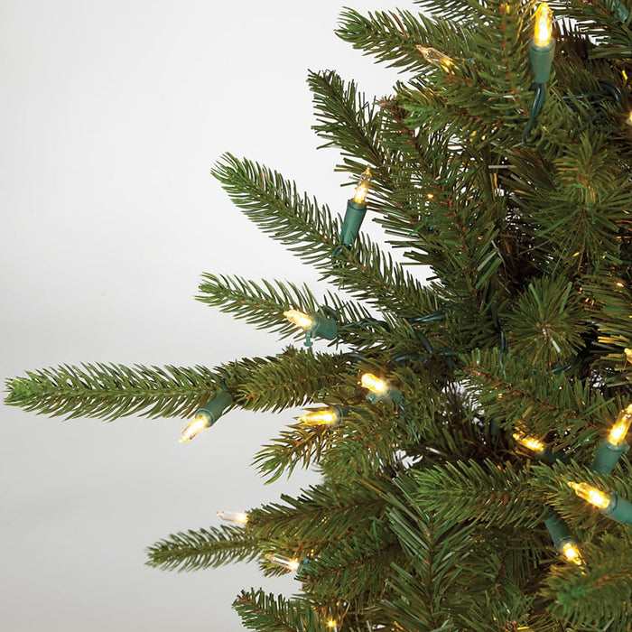 9'Hx51"W PE Russian Pine LED-Lighted Artificial Christmas Tree w/Stand -Green/Blue - C142374