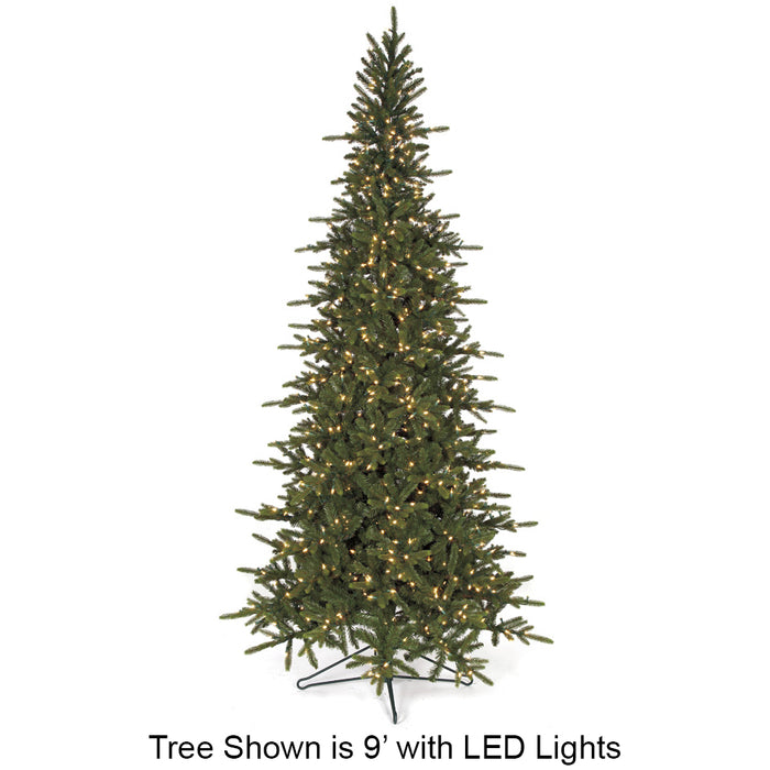 9'Hx51"W PE Russian Pine LED-Lighted Artificial Christmas Tree w/Stand -Green/Blue - C142374