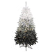 5'Hx34"W Ombre Tinsel & PVC LED-Lighted Artificial Christmas Tree w/Stand -Black/Silver/White - C150394