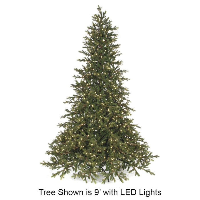 12'Hx100"W PE Scottish Fir LED-Lighted Artificial Christmas Tree w/Stand -Green - C160134