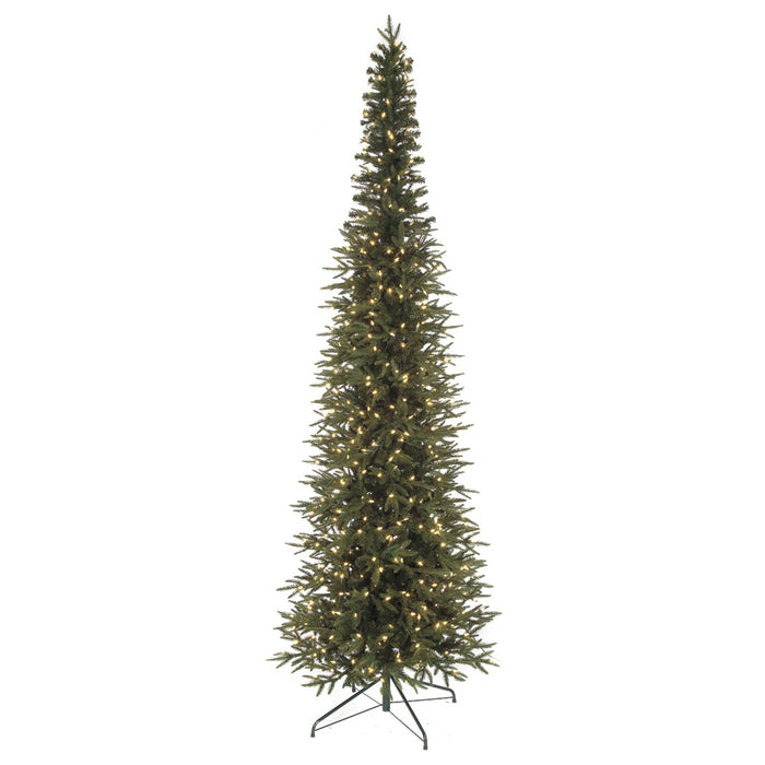 9'Hx38"W PE Nordmann Fir LED-Lighted Artificial Christmas Tree w/Stand -Green - C160184