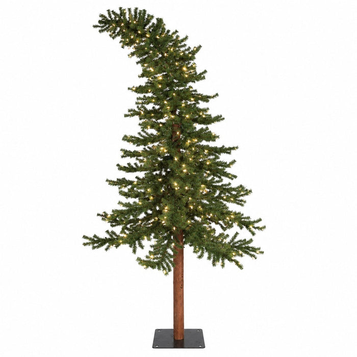 8'Hx50"W Natural Trunk Alpine Artificial Tree, Unlit -Green - C160200
