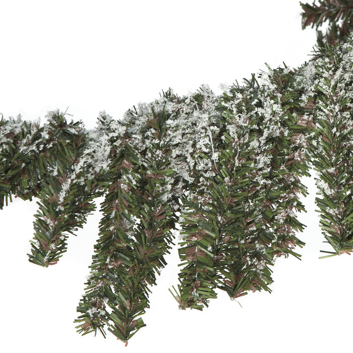 3'Hx14"W Natural Trunk Flocked Pine Artificial Tree w/Base -Green/White - C160660