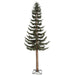 7'Hx35"W Natural Trunk Flocked Pine Artificial Tree w/Base -Green/White - C160680