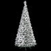 8'Hx36"W Flocked Pop Up Holly Artificial Christmas Tree, Unlit -White/Green - C161220