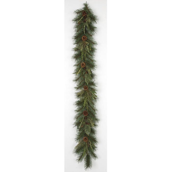 6'Lx12"W Artificial Timbercode Pinecone, Cedar, Juniper & Bay Leaf Garland -Green/Brown - C170023