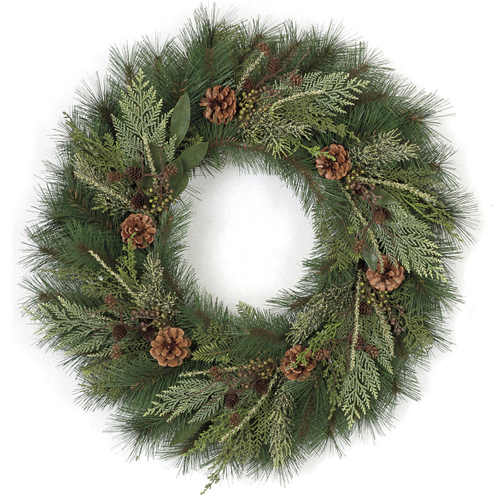 30" Artificial Timbercove Hanging Wreath -Green/Brown - C170025
