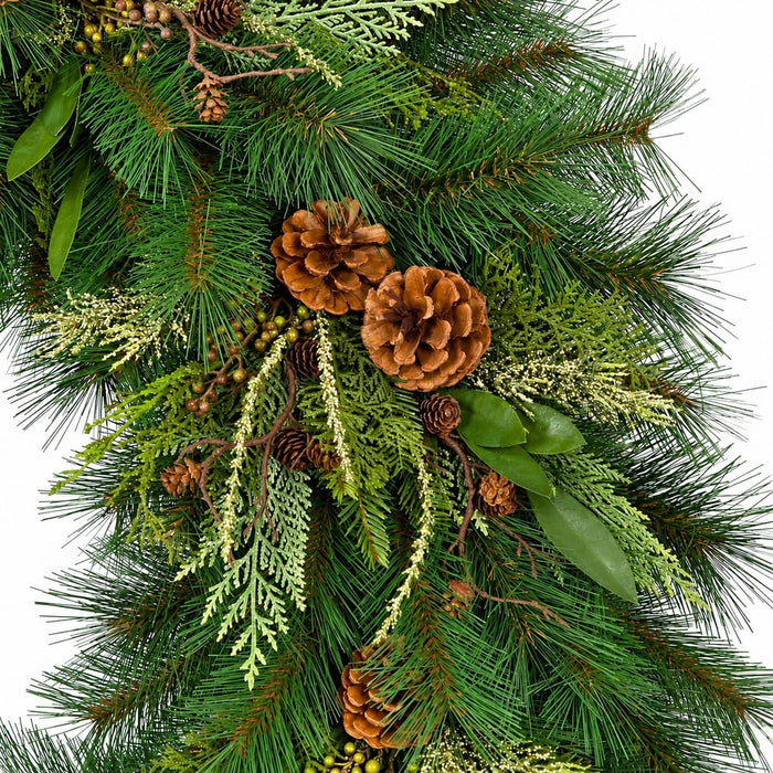 30" Artificial Timbercove Wreath -Green/Brown - C170025