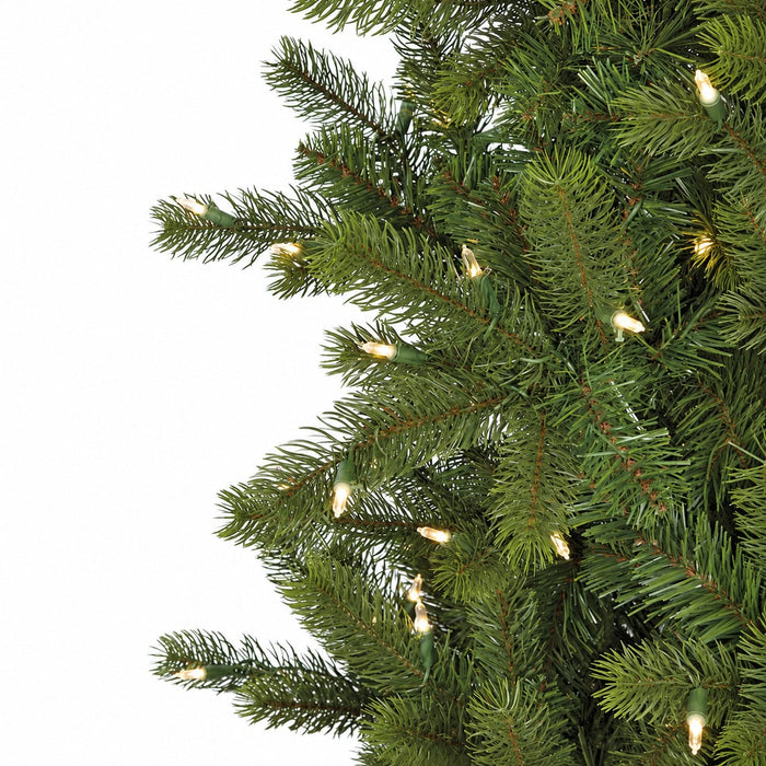 7'6"Hx40"W PE Douglas Fir Artificial Christmas Tree, LED Pre-Lit -Green - C171244