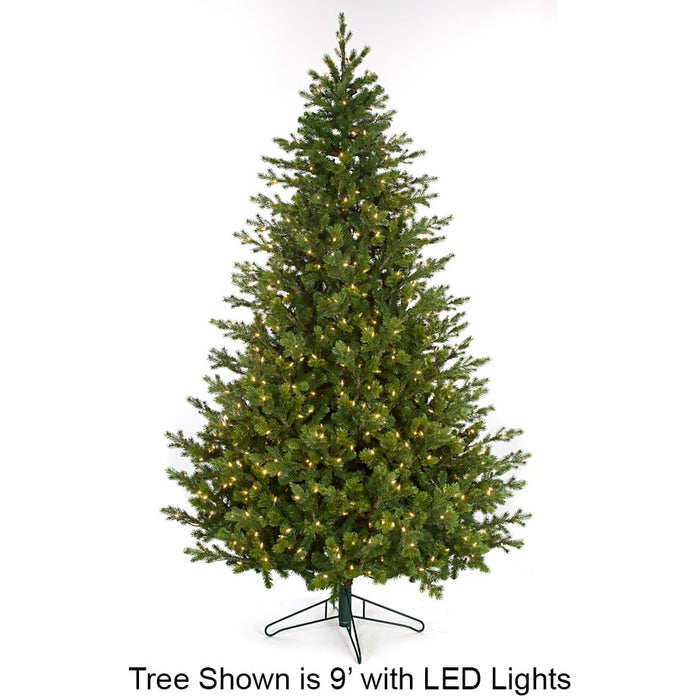9'Hx67"W PE Deerfield Pine LED-Lighted Artificial Christmas Tree w/Stand -Green - C171314