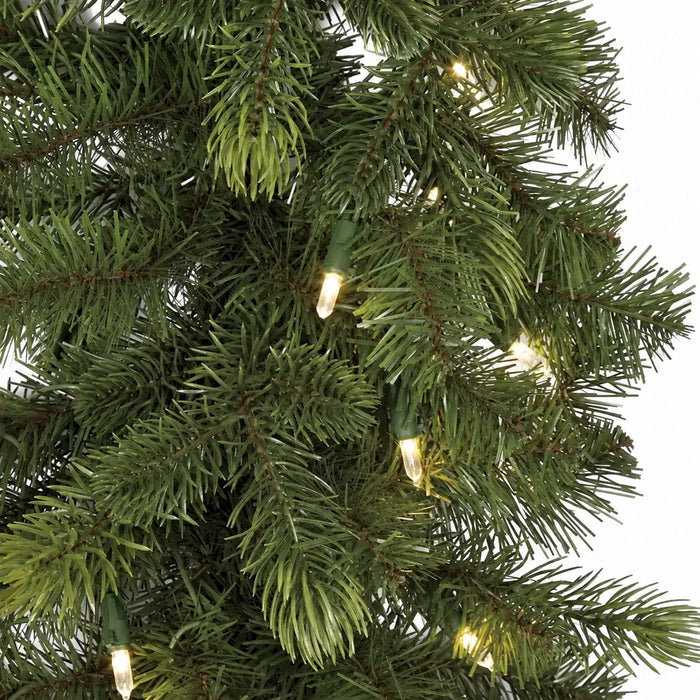 6'Lx12"W PE Artificial Mixed Fir Garland, LED Pre-Lit -Green - C171474